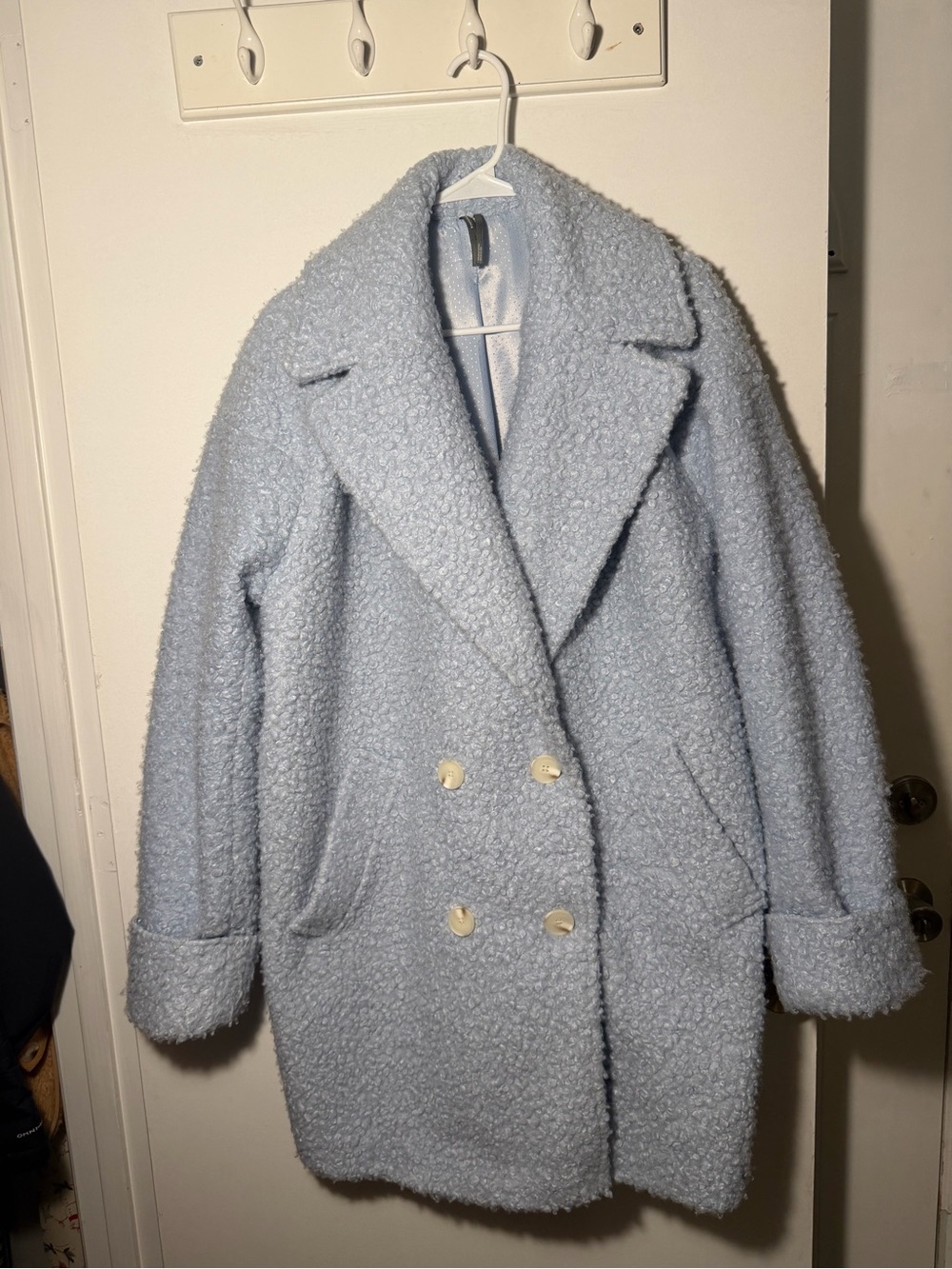 Light Blue Anthropologie Double-Breasted Coat